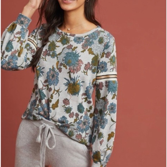 Anthropologie Tops - Dolan Left Coast Tagawa by Anthropologie Floral Sweatshirt